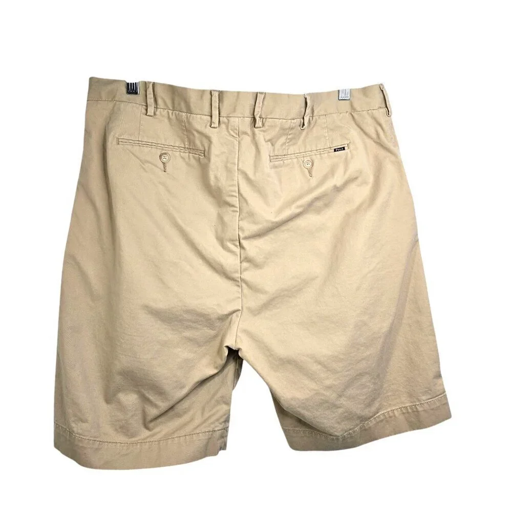 Polo Ralph Lauren Shorts Men 38T Tall Long Beige Stretch Classic Fit Chino